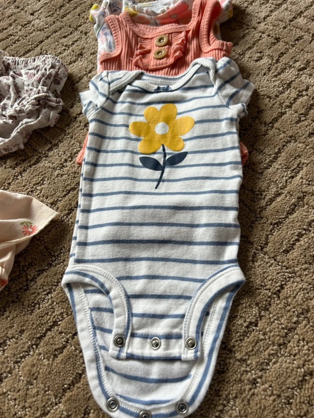 Carter's Peach, Yellow & Cream Baby Girls Diaper Covers Set